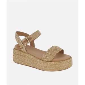 CHOCOLAT BLU Lacy Platform In Natural Raffia Sandal